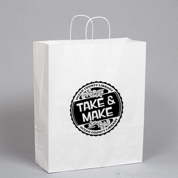 White Kraft Paper Custom PRINTED Sh